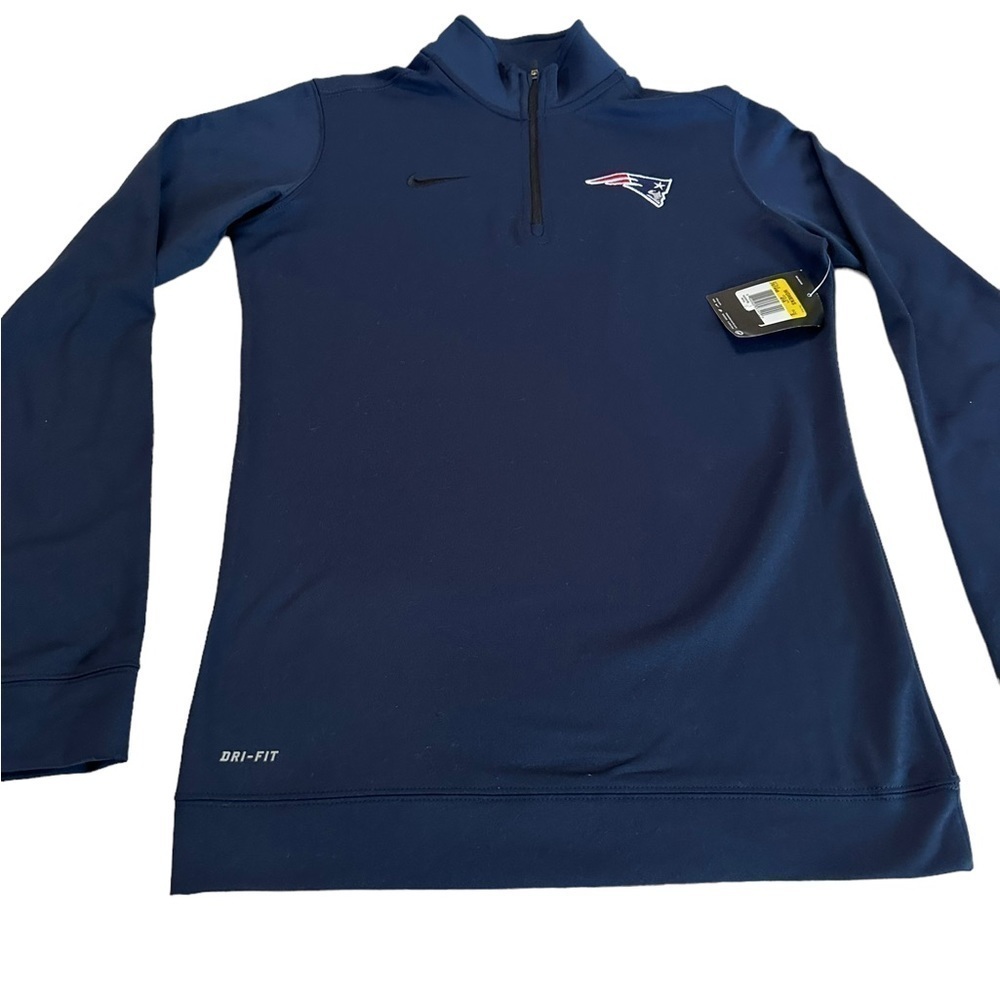New England Patriots Nike Dri-Fit Half Zip Pullover Navy NFL Size Small NWT - Picture 9 of 17